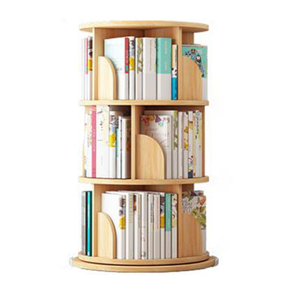 Wood Geometric Bookcase Contemporary Closed Back Book Shelf for Home Office 15.7"L x 15.7"W x 38.2"H Natural Clearhalo 'Bookcases' 'furn' 'furn_bookcases' 'Furniture' 'furniture_bookcases' 'Office Furniture' 4945883