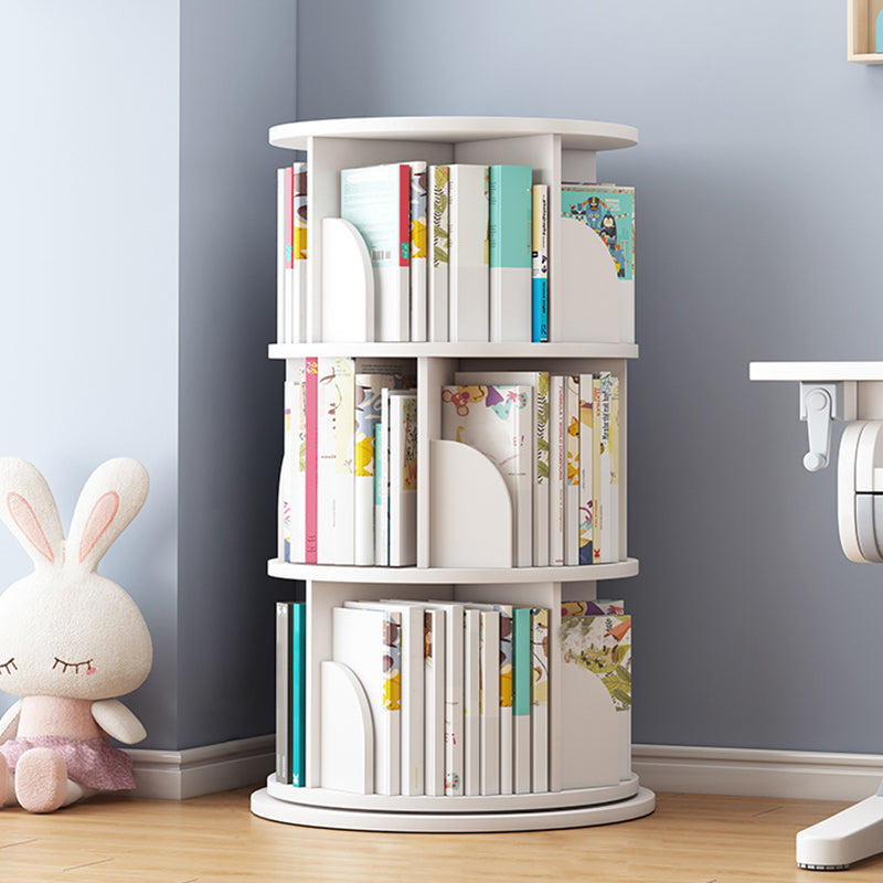 Wood Geometric Bookcase Contemporary Closed Back Book Shelf for Home Office 15.7"L x 15.7"W x 38.2"H White Clearhalo 'Bookcases' 'furn' 'furn_bookcases' 'Furniture' 'furniture_bookcases' 'Office Furniture' 4945899