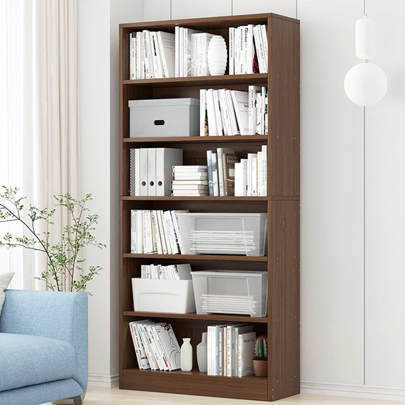 Modern Vertical Standard Bookcase Manufactured Wood Bookshelf for Home Brown 31.5"L x 9.4"W x 70.1"H Clearhalo 'Bookcases' 'Furniture' 'furniture_bookcases' 'Office Furniture' 4945910