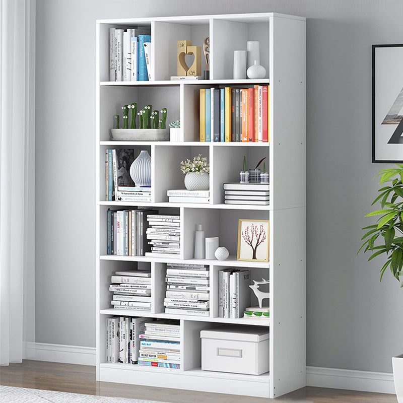Modern Vertical Standard Bookcase Manufactured Wood Bookshelf for Home White 31.5"L x 9.4"W x 70.1"H Clearhalo 'Bookcases' 'Furniture' 'furniture_bookcases' 'Office Furniture' 4945916