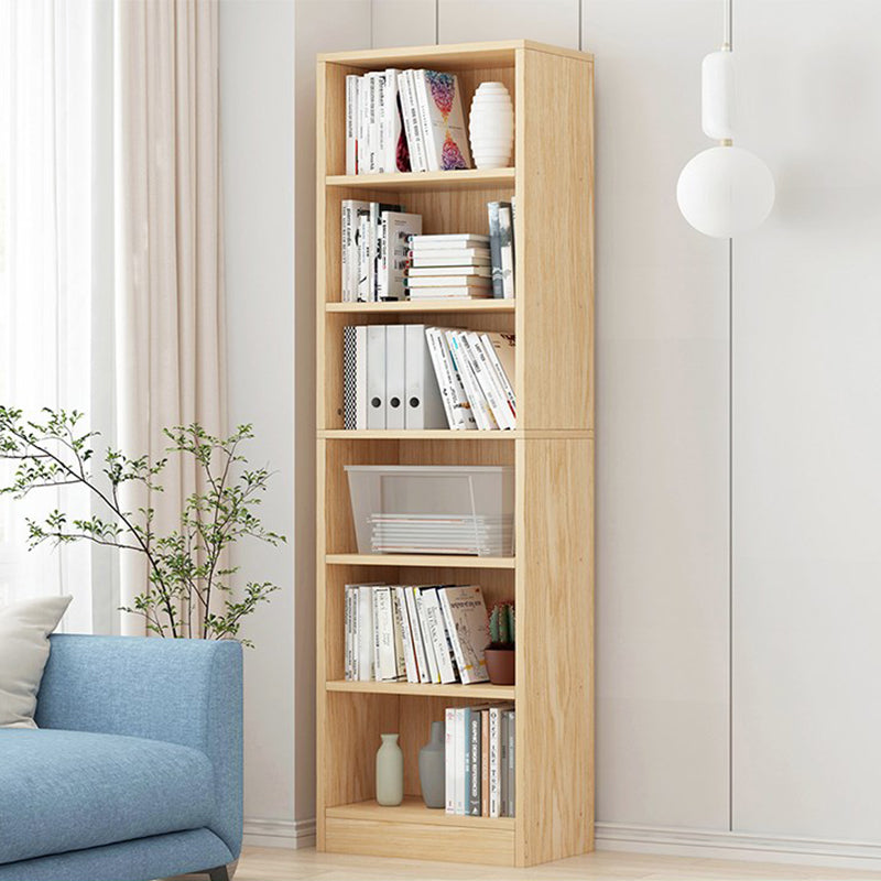 Modern Vertical Standard Bookcase Manufactured Wood Bookshelf for Home Natural 15.7"L x 9.4"W x 70.1"H Clearhalo 'Bookcases' 'Furniture' 'furniture_bookcases' 'Office Furniture' 4945926