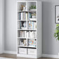 Modern Vertical Standard Bookcase Manufactured Wood Bookshelf for Home White 23.6"L x 9.4"W x 70.5"H Clearhalo 'Bookcases' 'Furniture' 'furniture_bookcases' 'Office Furniture' 4945927