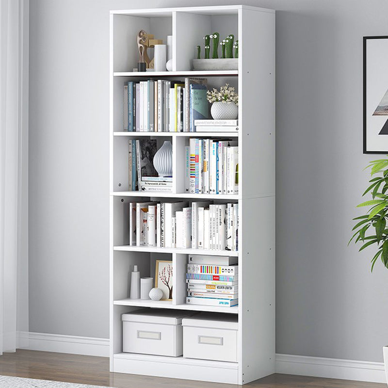 Modern Vertical Standard Bookcase Manufactured Wood Bookshelf for Home White 23.6"L x 9.4"W x 70.5"H Clearhalo 'Bookcases' 'Furniture' 'furniture_bookcases' 'Office Furniture' 4945927