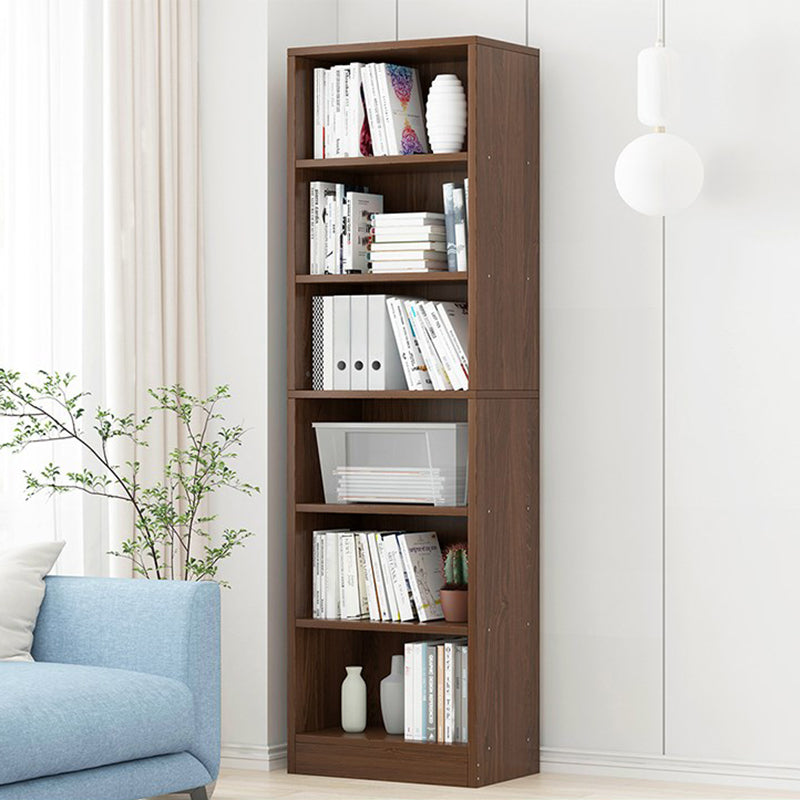 Modern Vertical Standard Bookcase Manufactured Wood Bookshelf for Home Brown 15.7"L x 9.4"W x 70.1"H Clearhalo 'Bookcases' 'Furniture' 'furniture_bookcases' 'Office Furniture' 4945928