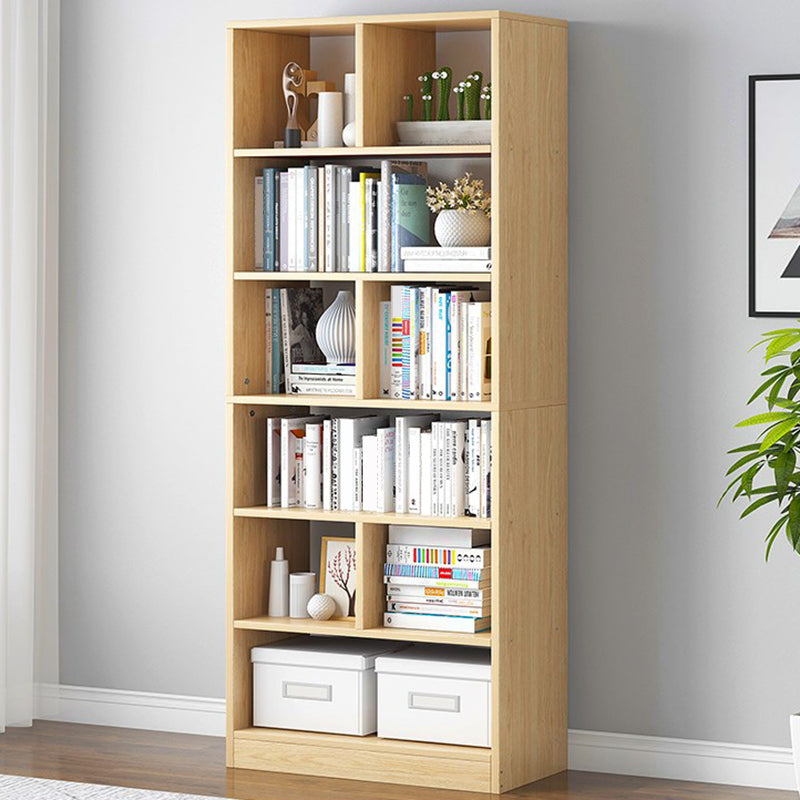 Modern Vertical Standard Bookcase Manufactured Wood Bookshelf for Home Natural 23.6"L x 9.4"W x 70.5"H Clearhalo 'Bookcases' 'Furniture' 'furniture_bookcases' 'Office Furniture' 4945929