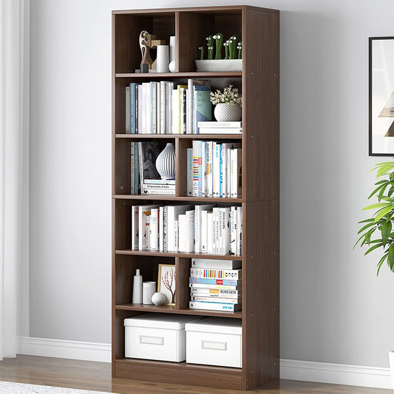 Modern Vertical Standard Bookcase Manufactured Wood Bookshelf for Home Brown 23.6"L x 9.4"W x 70.5"H Clearhalo 'Bookcases' 'Furniture' 'furniture_bookcases' 'Office Furniture' 4945930