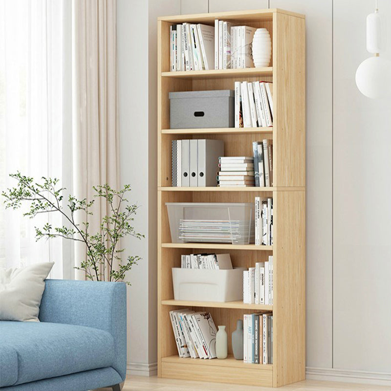 Modern Vertical Standard Bookcase Manufactured Wood Bookshelf for Home Natural 23.6"L x 9.4"W x 70.1"H Clearhalo 'Bookcases' 'Furniture' 'furniture_bookcases' 'Office Furniture' 4945933