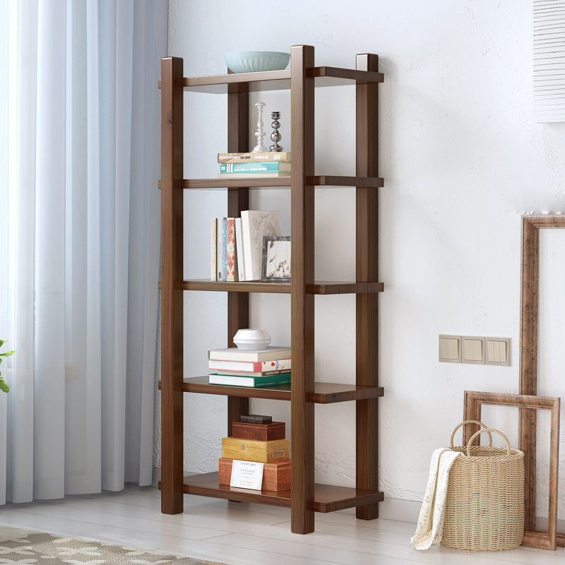 Vertical Shelf Bookcase with Shelves Wooden Bookshelf for Home Office 23.6"L x 11.8"W x 55.1"H Dark Brown Clearhalo 'Bookcases' 'furn' 'furn_bookcases' 'Furniture' 'furniture_bookcases' 'Office Furniture' 4945948