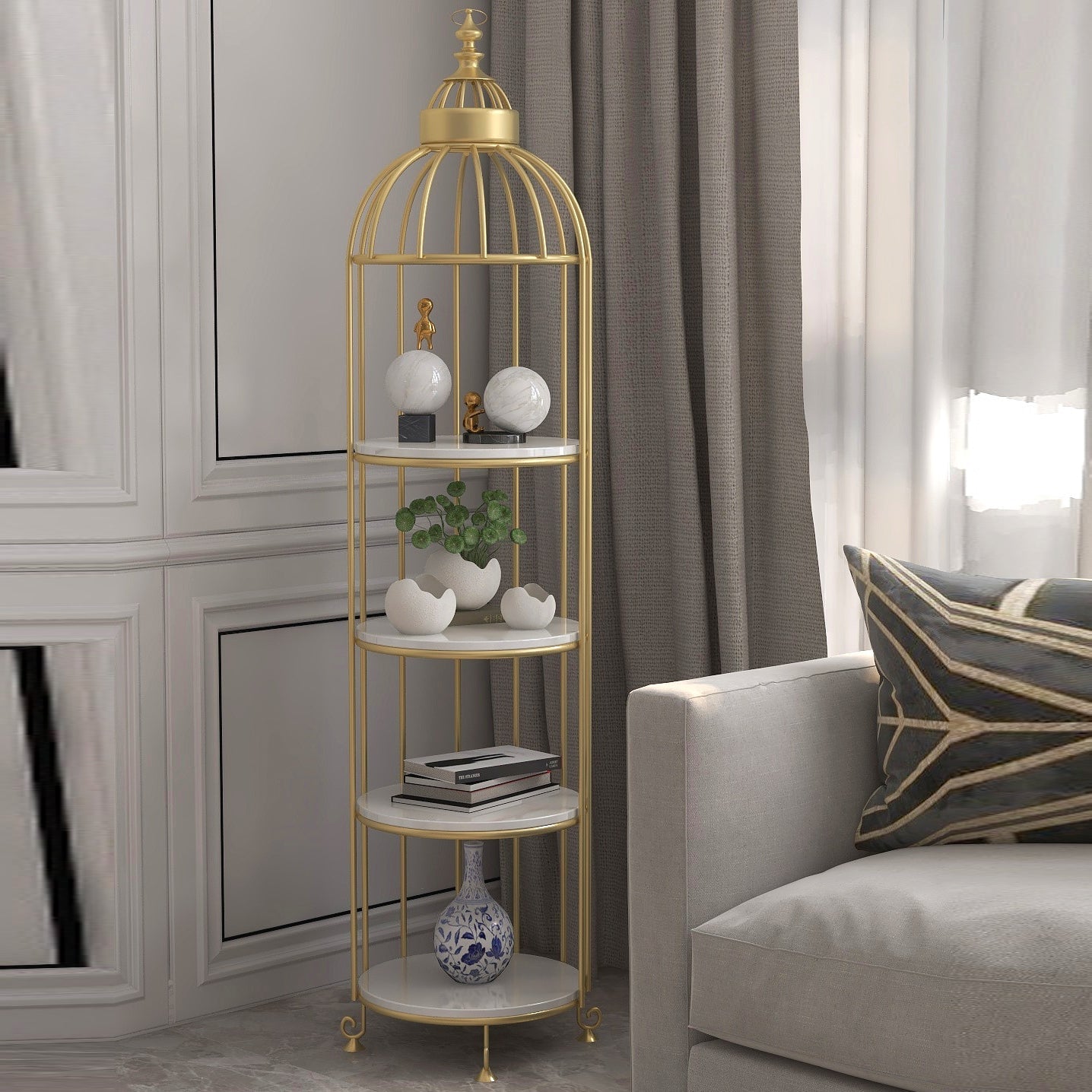 Modern Indoor Geometric Bookshelf Metal Frame Manufactured Wood Shelf Bookcase Clearhalo 'Bookcases' 'furn' 'furn_bookcases' 'Furniture' 'furniture_bookcases' 'Office Furniture' 4945971