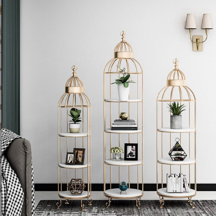 Modern Indoor Geometric Bookshelf Metal Frame Manufactured Wood Shelf Bookcase Clearhalo 'Bookcases' 'furn' 'furn_bookcases' 'Furniture' 'furniture_bookcases' 'Office Furniture' 4945975