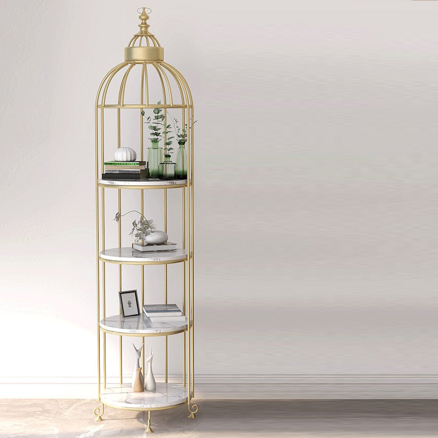 Modern Indoor Geometric Bookshelf Metal Frame Manufactured Wood Shelf Bookcase Clearhalo 'Bookcases' 'furn' 'furn_bookcases' 'Furniture' 'furniture_bookcases' 'Office Furniture' 4945992