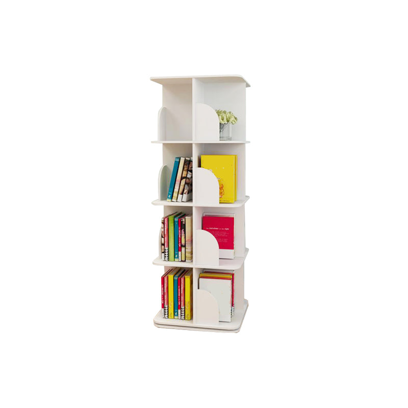White Closed Back Bookshelf Manufactured Wood Bookcase for Living Room 15.4"L x 15.4"W x 49.6"H Clearhalo 'Bookcases' 'furn' 'furn_bookcases' 'Furniture' 'furniture_bookcases' 'Office Furniture' 4946002