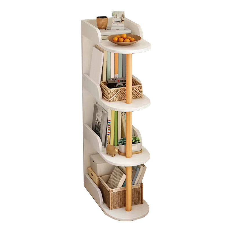 Manufactured Wood Corner Bookshelf Closed Back Vertical Bookcase for Home 9.4"L x 18.9"W x 40.6"H White-Wood Clearhalo 'Bookcases' 'furn' 'furn_bookcases' 'Furniture' 'furniture_bookcases' 'Office Furniture' 4946050