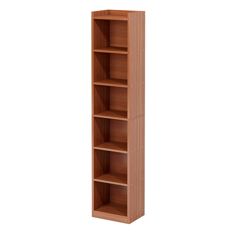 Modern Vertical Standard Bookshelf Manufactured Wood Bookcase for Living Room 13"L x 9.4"W x 70.9"H Red Brown Clearhalo 'Bookcases' 'furn' 'furn_bookcases' 'Furniture' 'furniture_bookcases' 'Office Furniture' 4946078