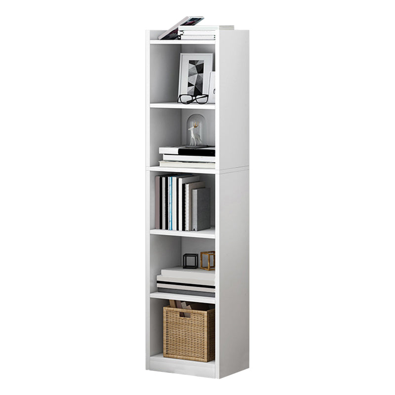 Modern Vertical Standard Bookshelf Manufactured Wood Bookcase for Living Room 13"L x 9.4"W x 59.8"H White Clearhalo 'Bookcases' 'furn' 'furn_bookcases' 'Furniture' 'furniture_bookcases' 'Office Furniture' 4946083