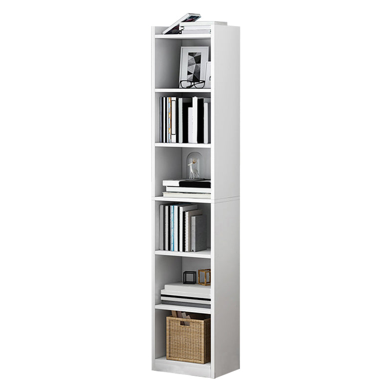 Modern Vertical Standard Bookshelf Manufactured Wood Bookcase for Living Room 13"L x 9.4"W x 70.9"H White Clearhalo 'Bookcases' 'furn' 'furn_bookcases' 'Furniture' 'furniture_bookcases' 'Office Furniture' 4946085