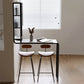 Stone Bar Dining Table Modern Bar Table with Pedestal and Glass Cabinet for Dining Room 53.1"L x 15.7"W x 80.7"H Black Without Chairs Clearhalo 'Bar Furniture' 'Bar Tables' 'bar_tables' 'furn' 'furn_bar_tables' 'Furniture' 'furniture_bar_tables' 'Kitchen & Dining Furniture' 4946186