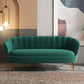 Glam Living Room Velvet Sofa Sewn Pillow Back Settee with Brass Legs Green Clearhalo 'Furniture' 'furniture_sofas' 'Living Room Furniture' 'Sofa' 'sofas' 4946225