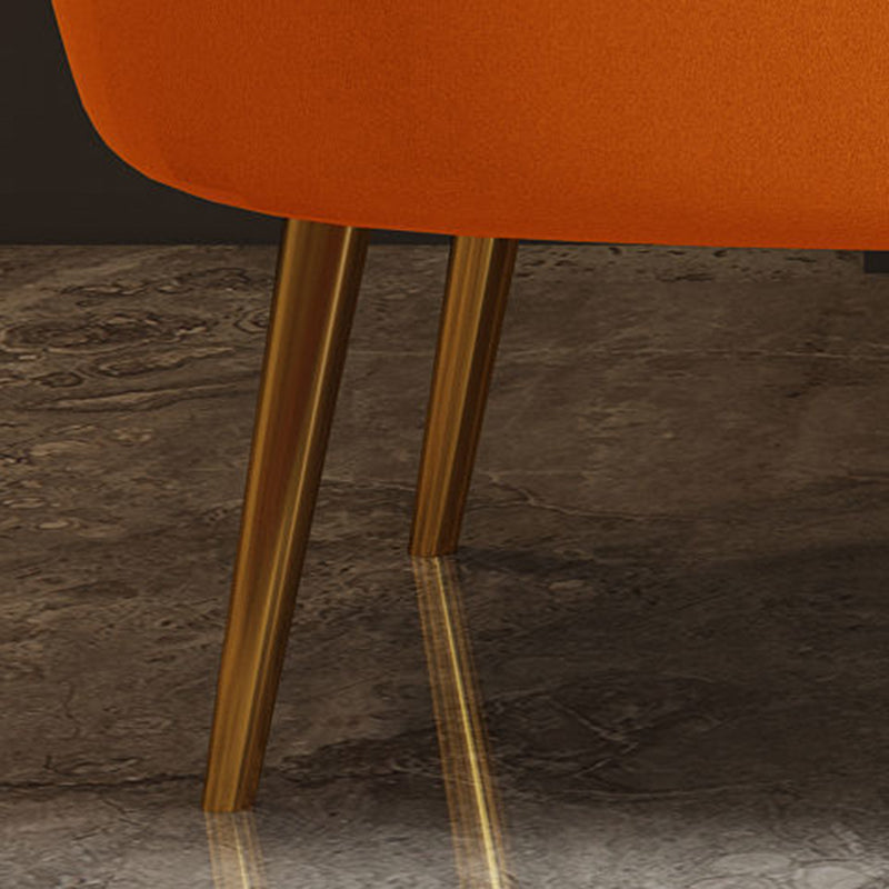 Glam Living Room Velvet Sofa Sewn Pillow Back Settee with Brass Legs Clearhalo 'Furniture' 'furniture_sofas' 'Living Room Furniture' 'Sofa' 'sofas' 4946231