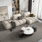 Nordic Cream Square Arm Sofa Faux Leather Cushion Back Sectional for Living Room Clearhalo 'furn' 'furn_sectionals' 'Furniture' 'furniture_sectionals' 'Living Room Furniture' 'Sectionals' 4946247