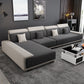 149.6"Lx70.8"Wx30.3"H Faux leather Sectional Cushion Back Sectional for Living Room Dark Gray Foam Clearhalo 'furn' 'furn_sectionals' 'Furniture' 'furniture_sectionals' 'Living Room Furniture' 'Sectionals' 4946272
