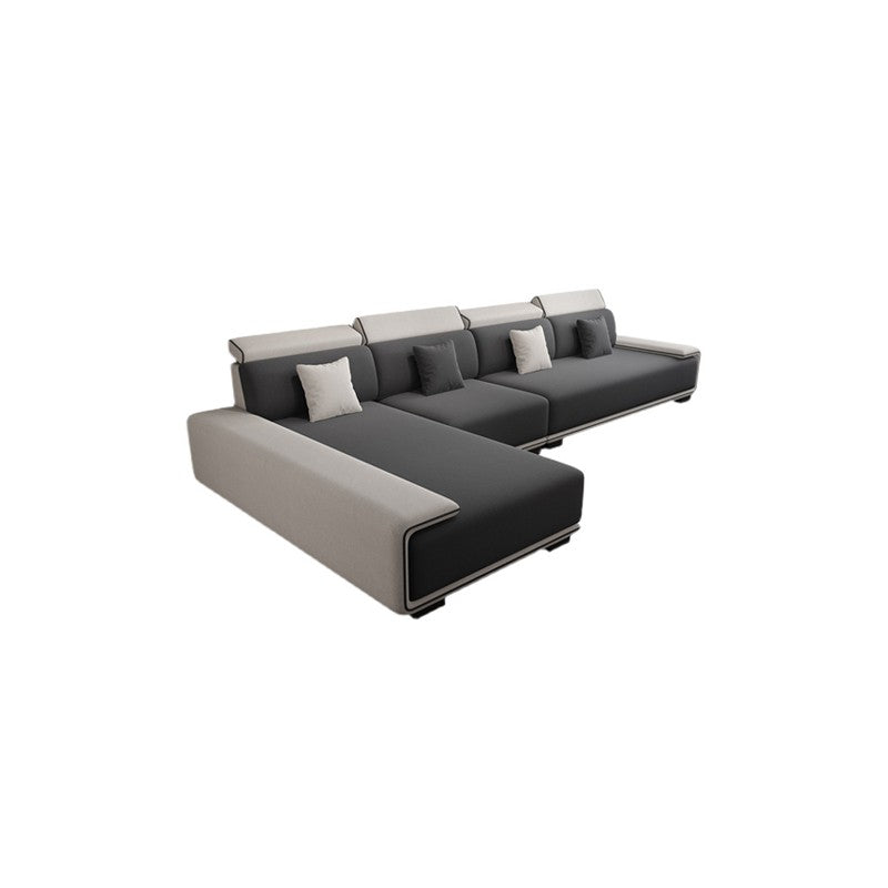 149.6"Lx70.8"Wx30.3"H Faux leather Sectional Cushion Back Sectional for Living Room Clearhalo 'furn' 'furn_sectionals' 'Furniture' 'furniture_sectionals' 'Living Room Furniture' 'Sectionals' 4946277