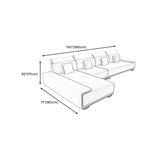 149.6"Lx70.8"Wx30.3"H Faux leather Sectional Cushion Back Sectional for Living Room Clearhalo 'furn' 'furn_sectionals' 'Furniture' 'furniture_sectionals' 'Living Room Furniture' 'Sectionals' 4946283