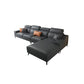 Modern Cushion Back Sectionals 35.43"H Modern Sloped Arm Sofa and Chaise Dark Gray Clearhalo 'furn' 'furn_sectionals' 'Furniture' 'furniture_sectionals' 'Living Room Furniture' 'Sectionals' 4946311