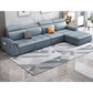 Faux Leather Cushion Back Sectionals 35.43"H Pillow Top Arm Sofa with Storage, Blue Latex Clearhalo 'furn' 'furn_sectionals' 'Furniture' 'furniture_sectionals' 'Living Room Furniture' 'Sectionals' 4946318