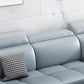 Faux Leather Cushion Back Sectionals 35.43"H Pillow Top Arm Sofa with Storage, Blue Clearhalo 'furn' 'furn_sectionals' 'Furniture' 'furniture_sectionals' 'Living Room Furniture' 'Sectionals' 4946326