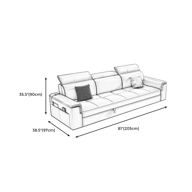 Faux Leather Cushion Back Sectionals 35.43"H Pillow Top Arm Sofa with Storage, Blue Clearhalo 'furn' 'furn_sectionals' 'Furniture' 'furniture_sectionals' 'Living Room Furniture' 'Sectionals' 4946328