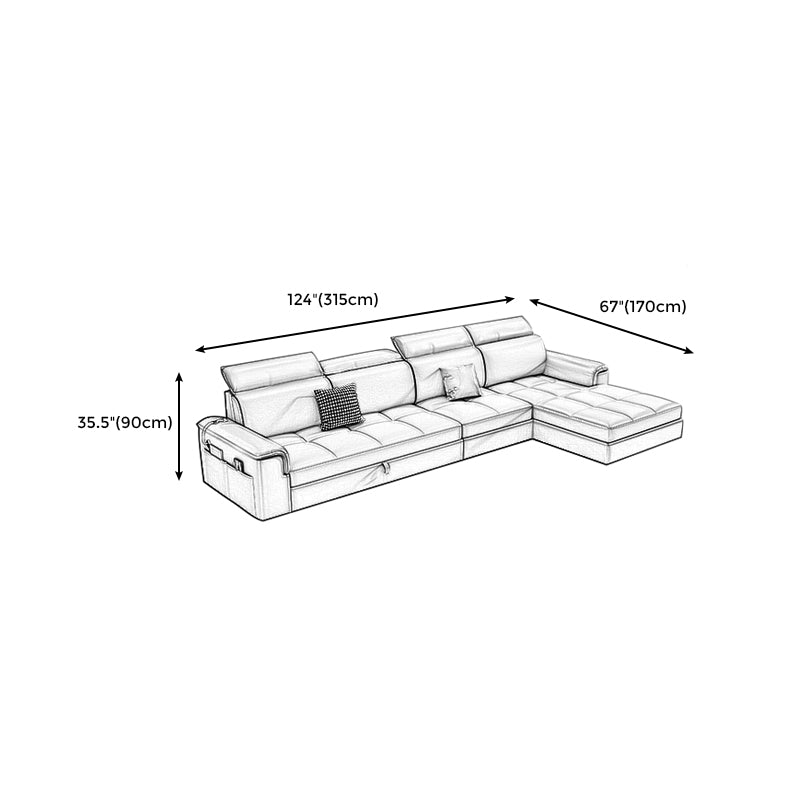 Faux Leather Cushion Back Sectionals 35.43"H Pillow Top Arm Sofa with Storage, Blue Clearhalo 'furn' 'furn_sectionals' 'Furniture' 'furniture_sectionals' 'Living Room Furniture' 'Sectionals' 4946333