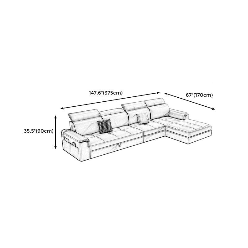 Faux Leather Cushion Back Sectionals 35.43"H Pillow Top Arm Sofa with Storage, Blue Clearhalo 'furn' 'furn_sectionals' 'Furniture' 'furniture_sectionals' 'Living Room Furniture' 'Sectionals' 4946335