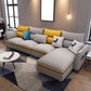 L-Shape High Back Sectional Slipcovered Straight Arm Sofa with Storage Light Gray-Yellow Clearhalo 'furn' 'furn_sectionals' 'Furniture' 'furniture_sectionals' 'Living Room Furniture' 'Sectionals' 4946348