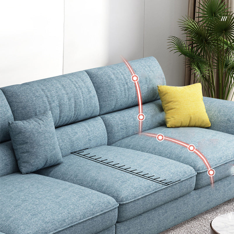 Scandinavian Blue L-Shape Pillow Top Arm Sectional Cushion Back Sofa and Chaise Clearhalo 'furn' 'furn_sectionals' 'Furniture' 'furniture_sectionals' 'Living Room Furniture' 'Sectionals' 4946363