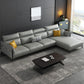 Grey Faux Leather Waterproof Sofa Stain-Resistant High Back Sectional 118"L x 67"W x 35"H Latex Clearhalo 'furn' 'furn_sectionals' 'Furniture' 'furniture_sectionals' 'Living Room Furniture' 'Sectionals' 4946367