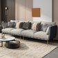 Gray Faux Leather Straight Arm Sofa Waterproof Pillow Back Sectional 126"L x 35.5"W x 35.5"H Sponge Clearhalo 'furn' 'furn_sectionals' 'Furniture' 'furniture_sectionals' 'Living Room Furniture' 'Sectionals' 4946384