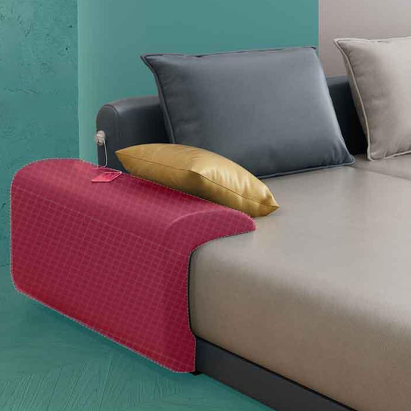 L-Shape Pillow Back Sofa and Chaise Faux Leather/Cotton-Blend Sectional for 4 People Clearhalo 'furn' 'furn_sectionals' 'Furniture' 'furniture_sectionals' 'Living Room Furniture' 'Sectionals' 4946432