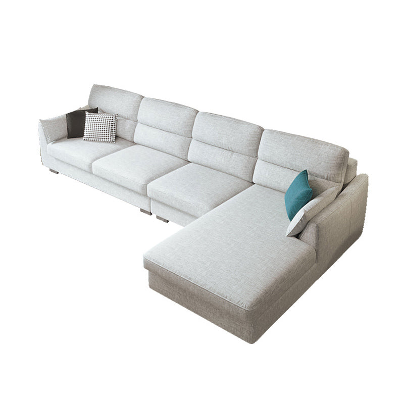 Modern Faux leather Sectional Sofa Cushion Back Square Arm Sectional for Living Room Clearhalo 'furn' 'furn_sectionals' 'Furniture' 'furniture_sectionals' 'Living Room Furniture' 'Sectionals' 4946443