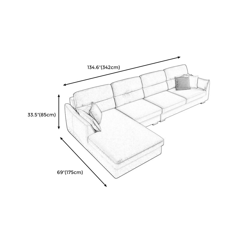 Modern Faux leather Sectional Sofa Cushion Back Square Arm Sectional for Living Room Clearhalo 'furn' 'furn_sectionals' 'Furniture' 'furniture_sectionals' 'Living Room Furniture' 'Sectionals' 4946452