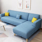L-Shape Linen Blend Square Arm Sectional Wear-Resistant Slipcovered Sofa and Chaise Blue Right Clearhalo 'furn' 'furn_sectionals' 'Furniture' 'furniture_sectionals' 'Living Room Furniture' 'Sectionals' 4946456