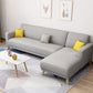 L-Shape Linen Blend Square Arm Sectional Wear-Resistant Slipcovered Sofa and Chaise Light Gray Right Clearhalo 'furn' 'furn_sectionals' 'Furniture' 'furniture_sectionals' 'Living Room Furniture' 'Sectionals' 4946458