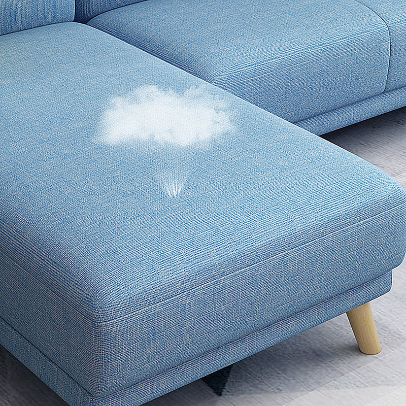 L-Shape Linen Blend Square Arm Sectional Wear-Resistant Slipcovered Sofa and Chaise Clearhalo 'furn' 'furn_sectionals' 'Furniture' 'furniture_sectionals' 'Living Room Furniture' 'Sectionals' 4946461