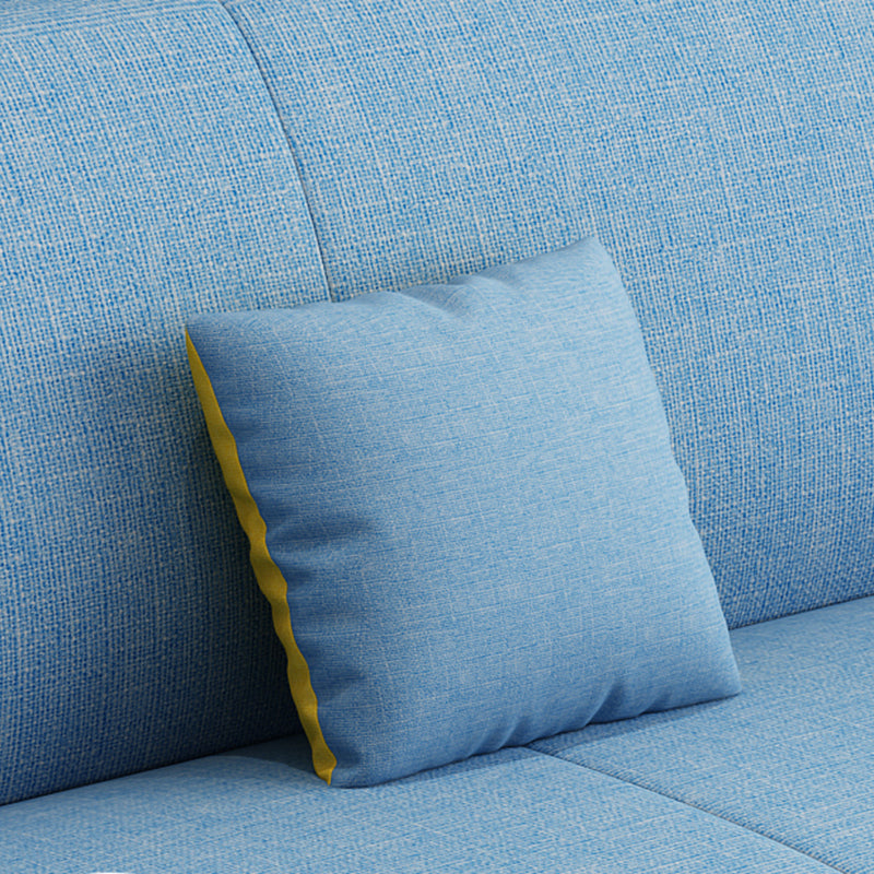 L-Shape Linen Blend Square Arm Sectional Wear-Resistant Slipcovered Sofa and Chaise Clearhalo 'furn' 'furn_sectionals' 'Furniture' 'furniture_sectionals' 'Living Room Furniture' 'Sectionals' 4946462