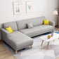 L-Shape Linen Blend Square Arm Sectional Wear-Resistant Slipcovered Sofa and Chaise Light Gray Left Clearhalo 'furn' 'furn_sectionals' 'Furniture' 'furniture_sectionals' 'Living Room Furniture' 'Sectionals' 4946464