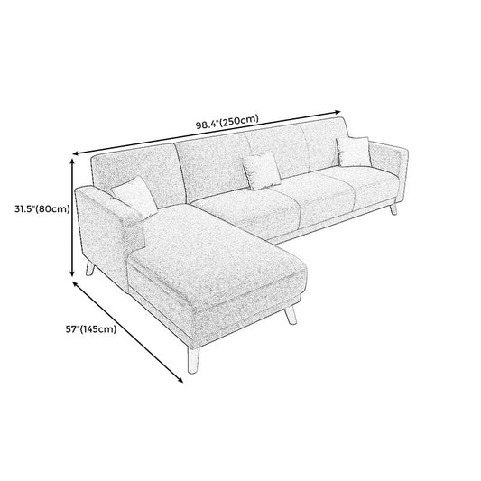 L-Shape Linen Blend Square Arm Sectional Wear-Resistant Slipcovered Sofa and Chaise Clearhalo 'furn' 'furn_sectionals' 'Furniture' 'furniture_sectionals' 'Living Room Furniture' 'Sectionals' 4946465