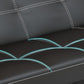 Black Modern Faux Leather Pillow Top Arm Sofa/Sectional with Convertible Clearhalo 'furn' 'furn_sectionals' 'Furniture' 'furniture_sectionals' 'Living Room Furniture' 'Sectionals' 4946486