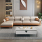 Contemporary Pillow Top Arm Sectional Sofa 34.65"H Cushion Back Sofa 139"L x 69"W x 35"H Nappa Without Ottoman Clearhalo 'furn' 'furn_sectionals' 'Furniture' 'furniture_sectionals' 'Living Room Furniture' 'Sectionals' 4946499