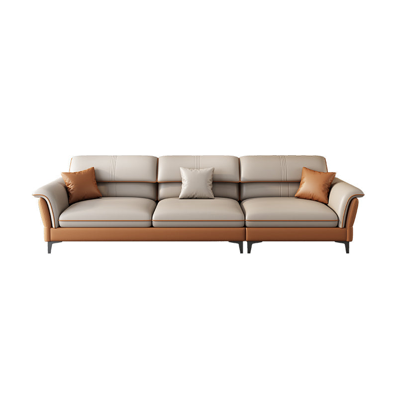 Contemporary Pillow Top Arm Sectional Sofa 34.65"H Cushion Back Sofa 109.5"L x 36"W x 35"H Without Ottoman Clearhalo 'furn' 'furn_sectionals' 'Furniture' 'furniture_sectionals' 'Living Room Furniture' 'Sectionals' 4946501