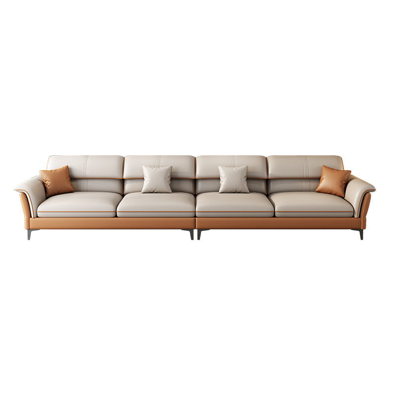Contemporary Pillow Top Arm Sectional Sofa 34.65"H Cushion Back Sofa 139"L x 36"W x 35"H Without Ottoman Clearhalo 'furn' 'furn_sectionals' 'Furniture' 'furniture_sectionals' 'Living Room Furniture' 'Sectionals' 4946503